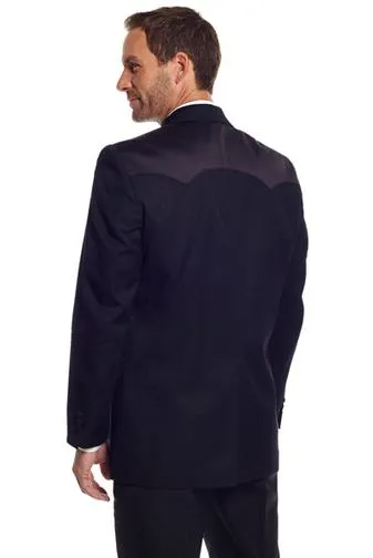 Circle S Mens Black Poly/Rayon Blend Jacket Blazer Tuxedo Coat 38 R