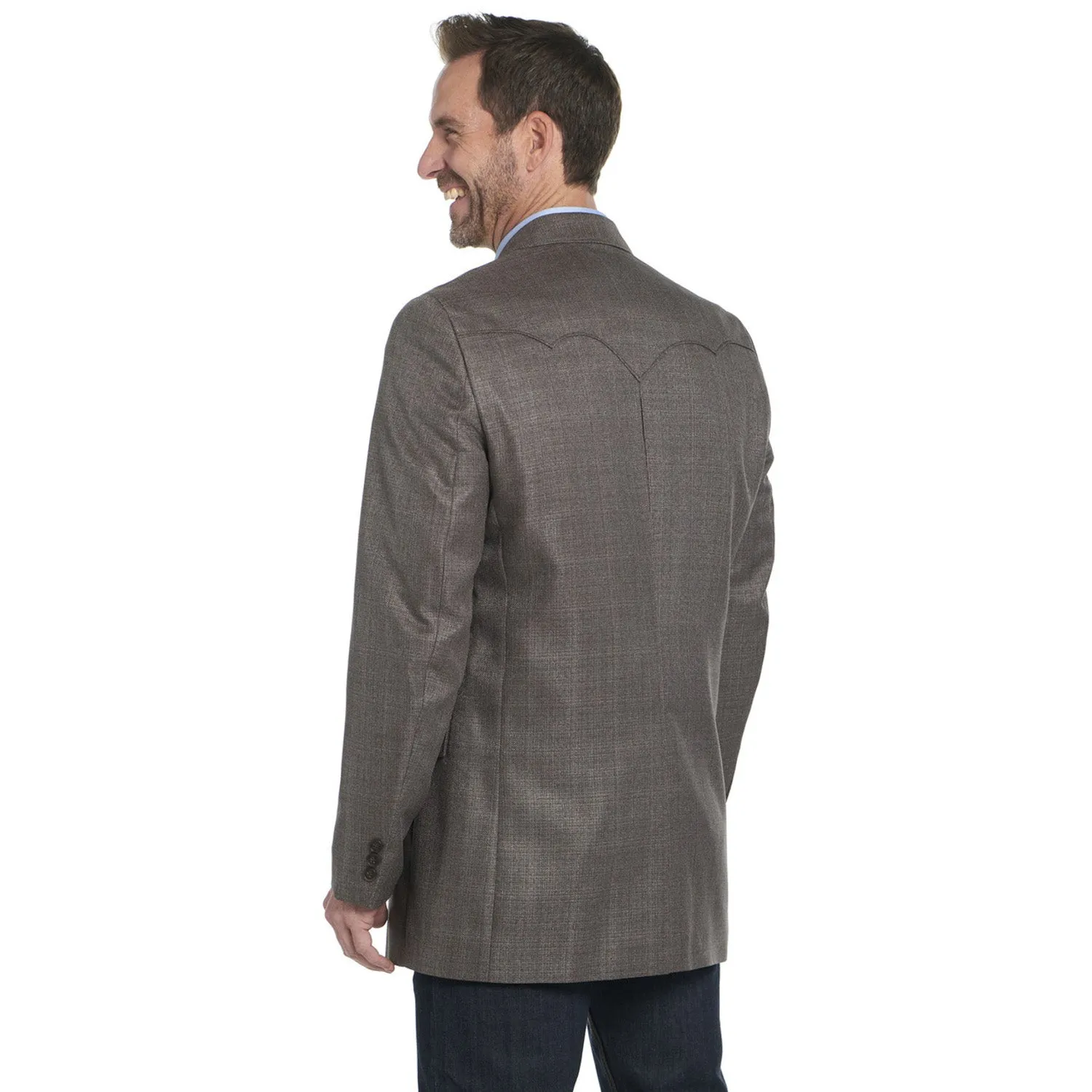 Circle S Mens Fort Worth Brown Mix Poly/Rayon Two-Button Sport Coat