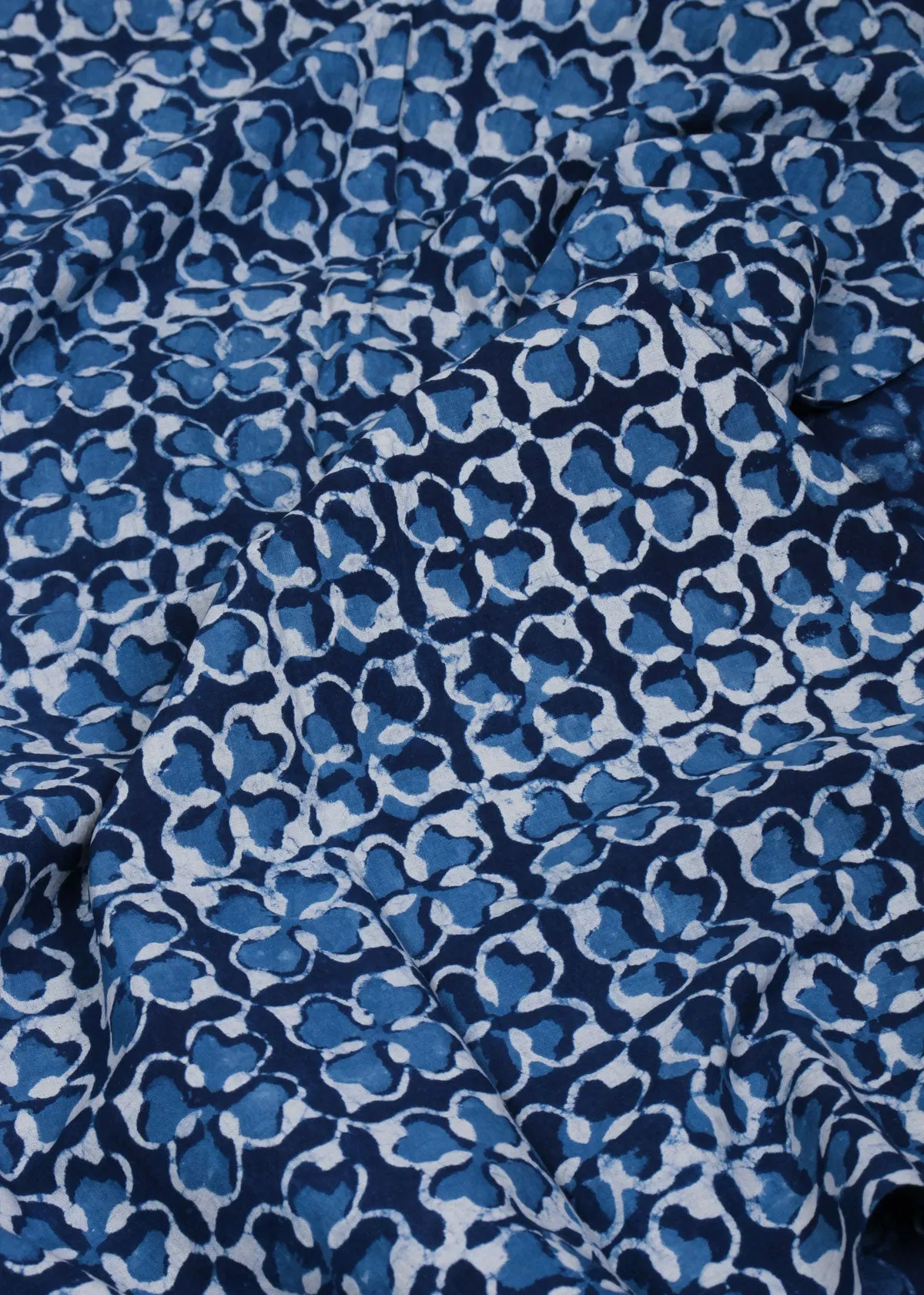 Clove Indigo Cotton Hand Block Printed Fabric