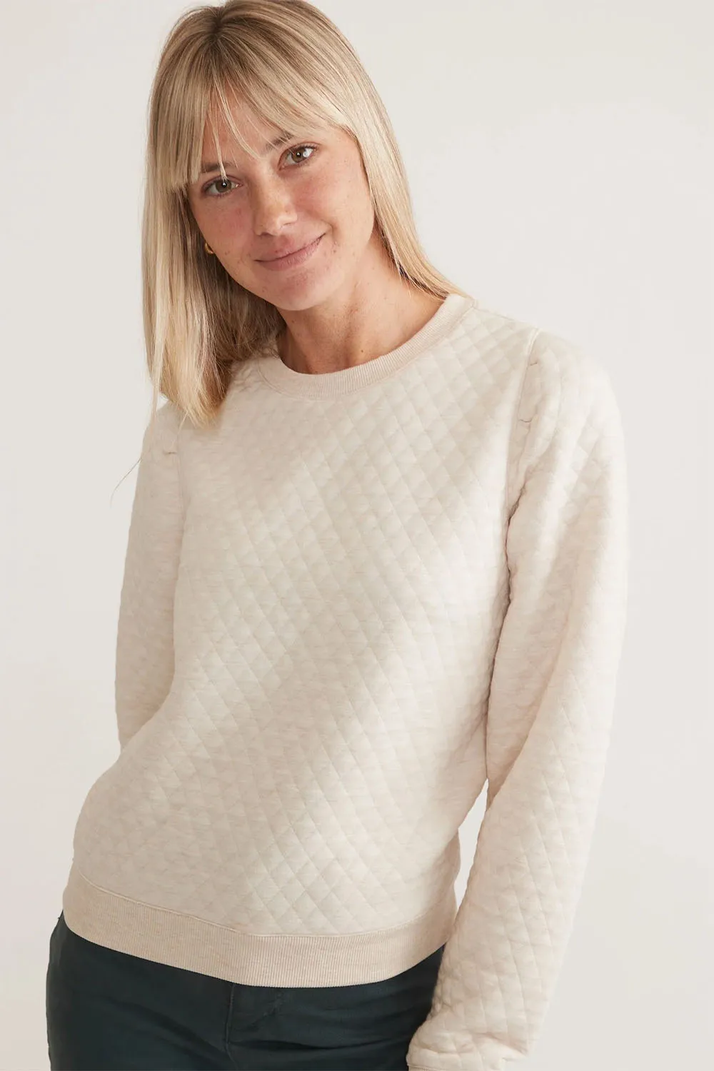 CORBET QUILTED PUFF SLEEVE CREWNECK