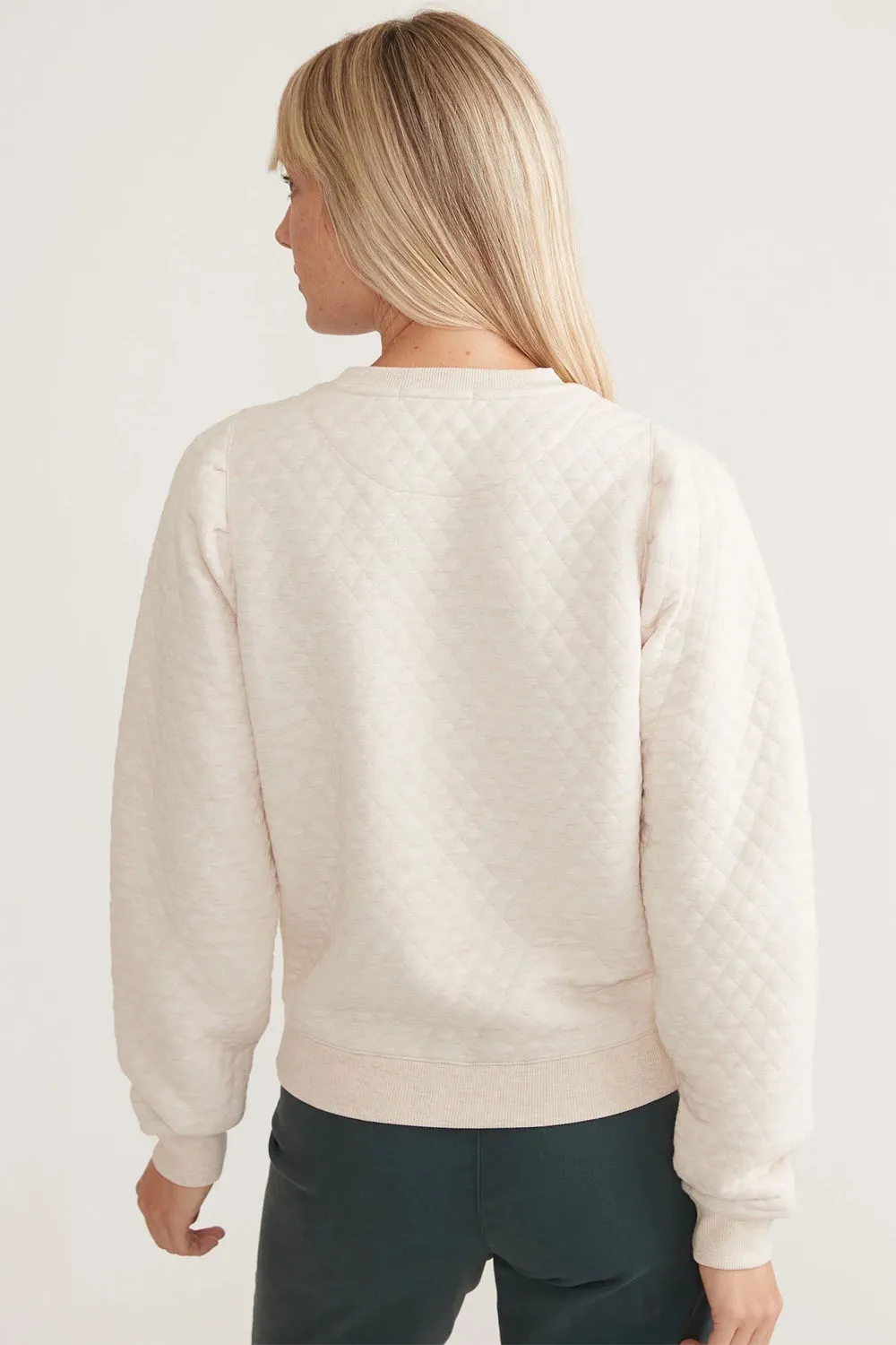 CORBET QUILTED PUFF SLEEVE CREWNECK