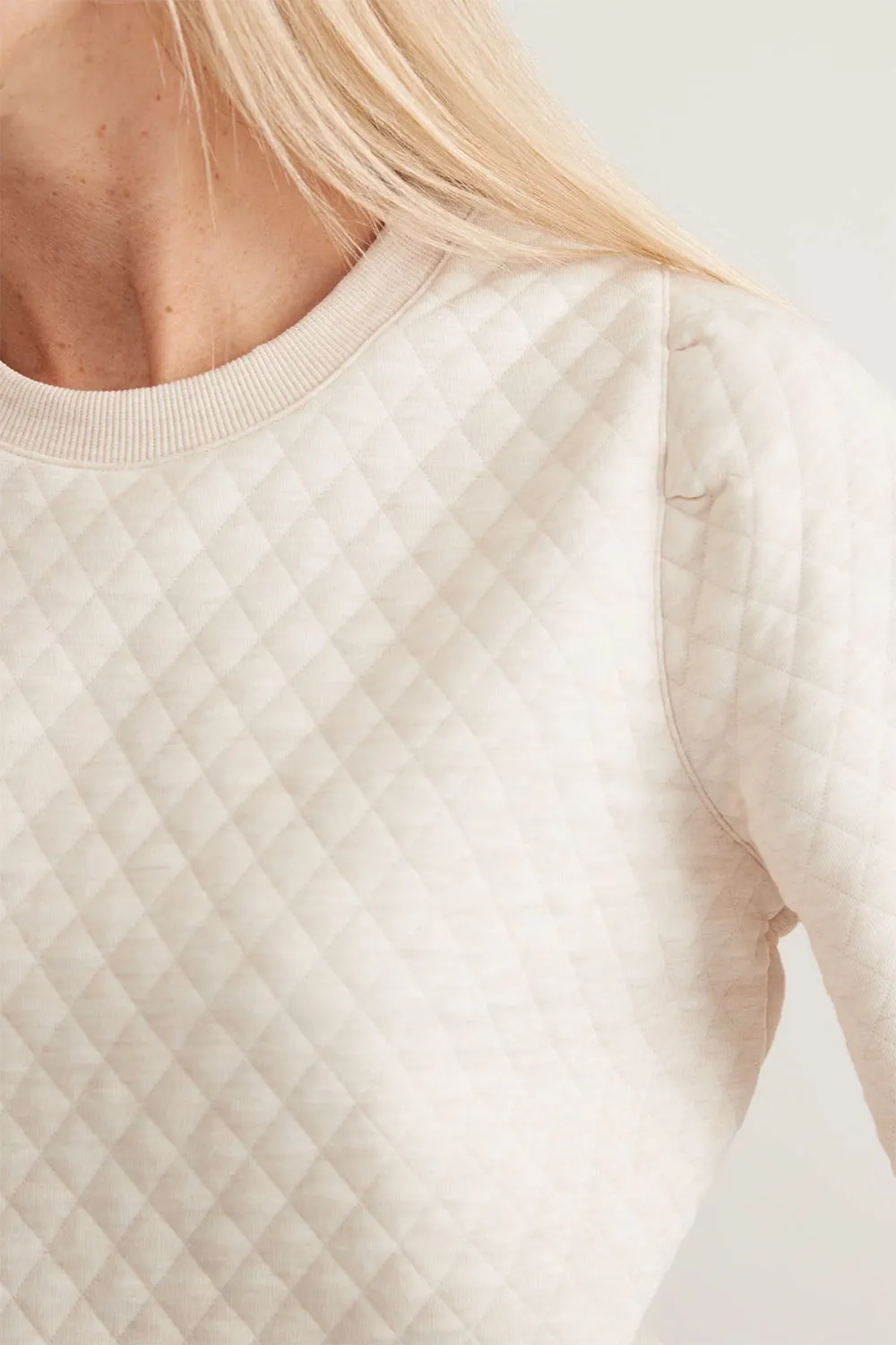 CORBET QUILTED PUFF SLEEVE CREWNECK