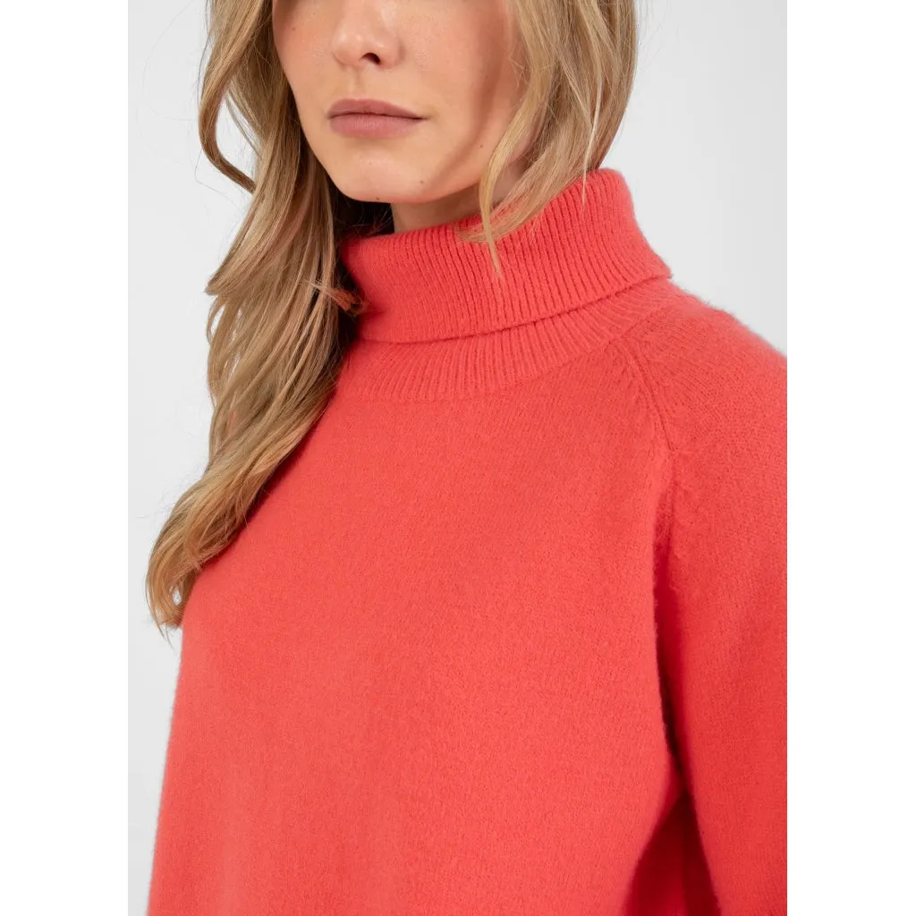 Coster Hot Coral Polo Neck Sweater