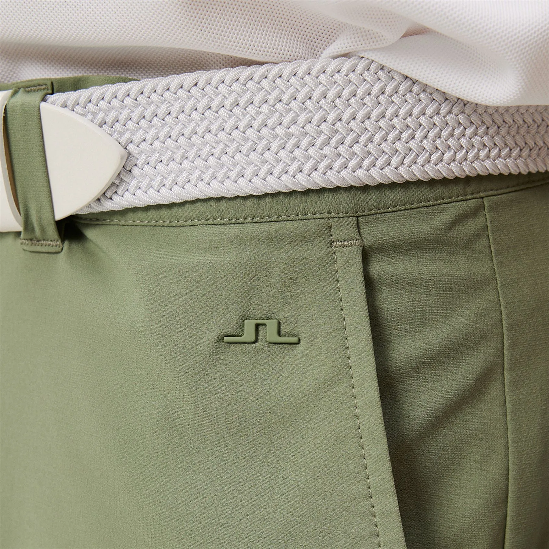 Cuff Double Weave Stretch Jogger Golf Trousers Oil Green - SS24