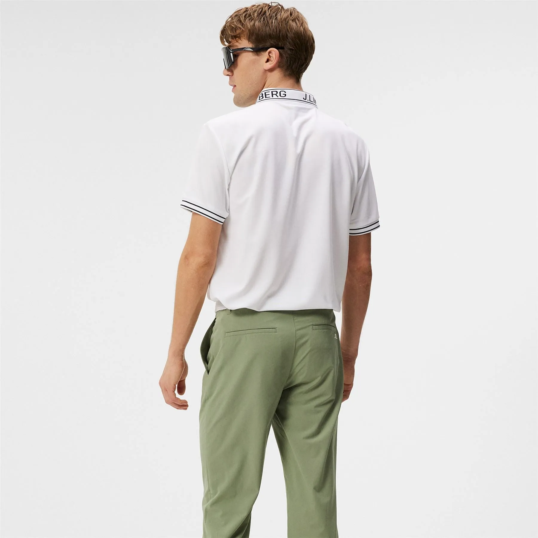 Cuff Double Weave Stretch Jogger Golf Trousers Oil Green - SS24