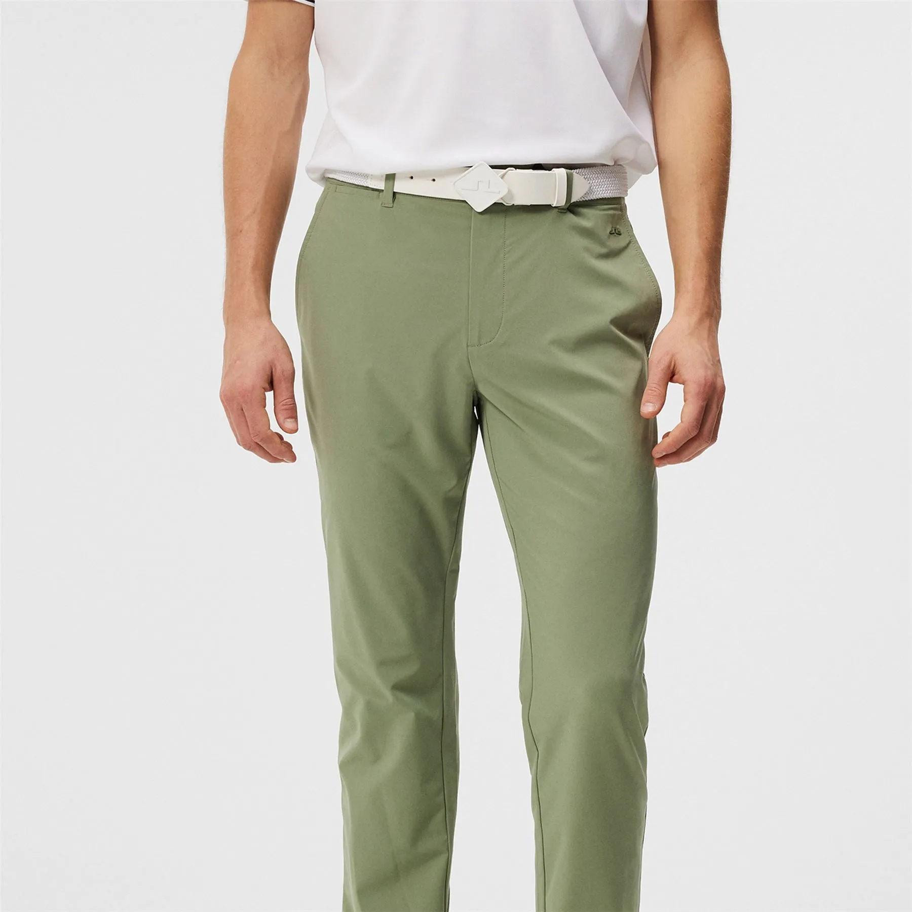 Cuff Double Weave Stretch Jogger Golf Trousers Oil Green - SS24