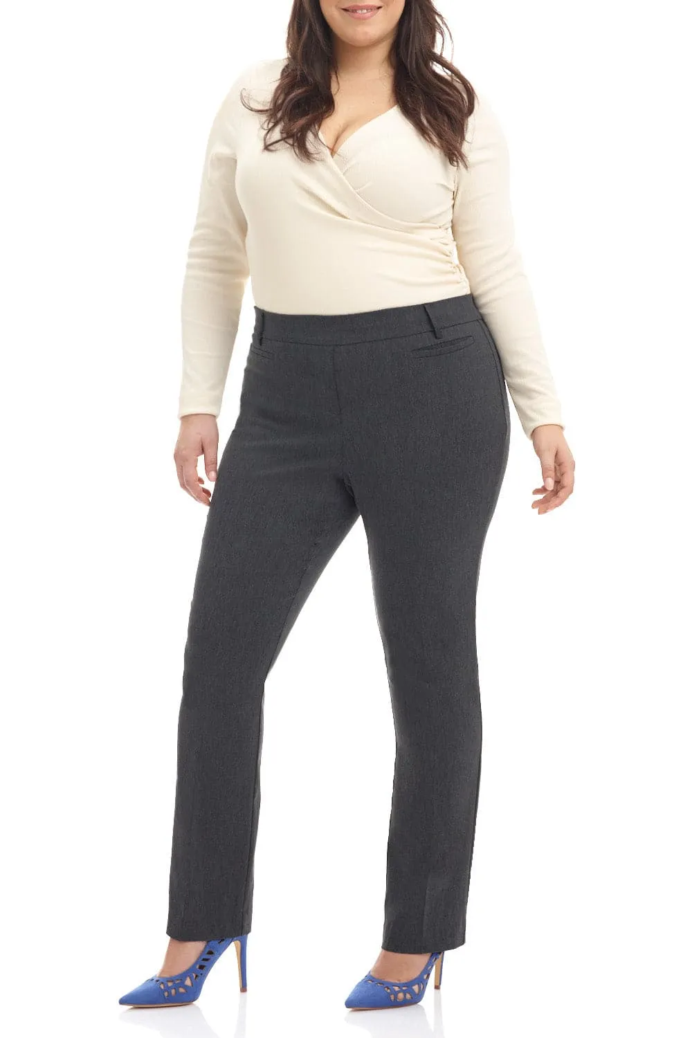 Curvy Pull-on Tummy Control Pants with Real Pockets