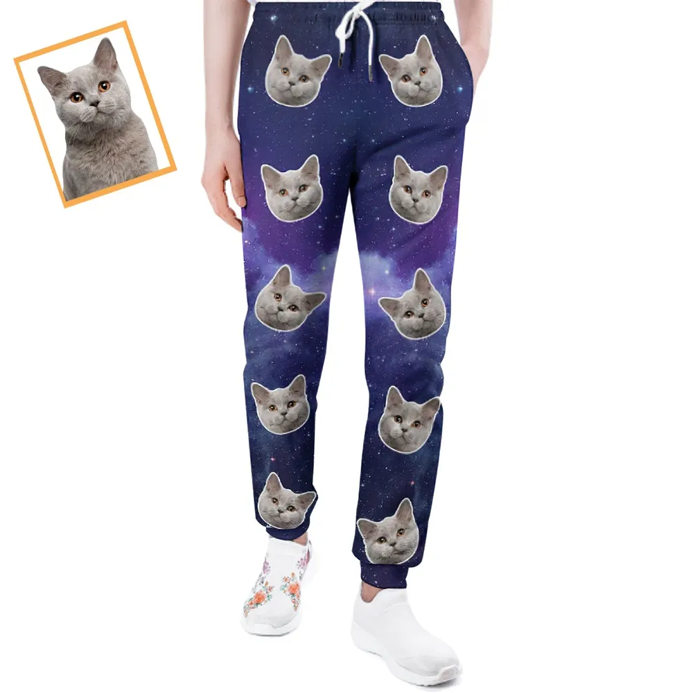 Custom Cat Face Sweatpants Unisex Joggers Universe Style