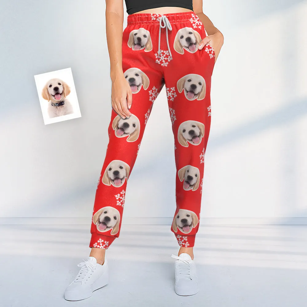 Custom Dog Face Christmas Sweatpants Unisex Joggers