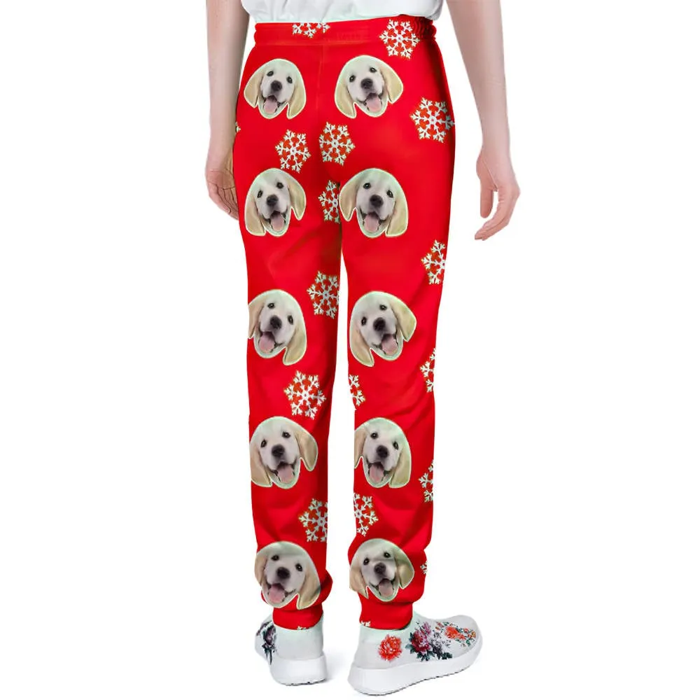 Custom Dog Face Christmas Sweatpants Unisex Joggers