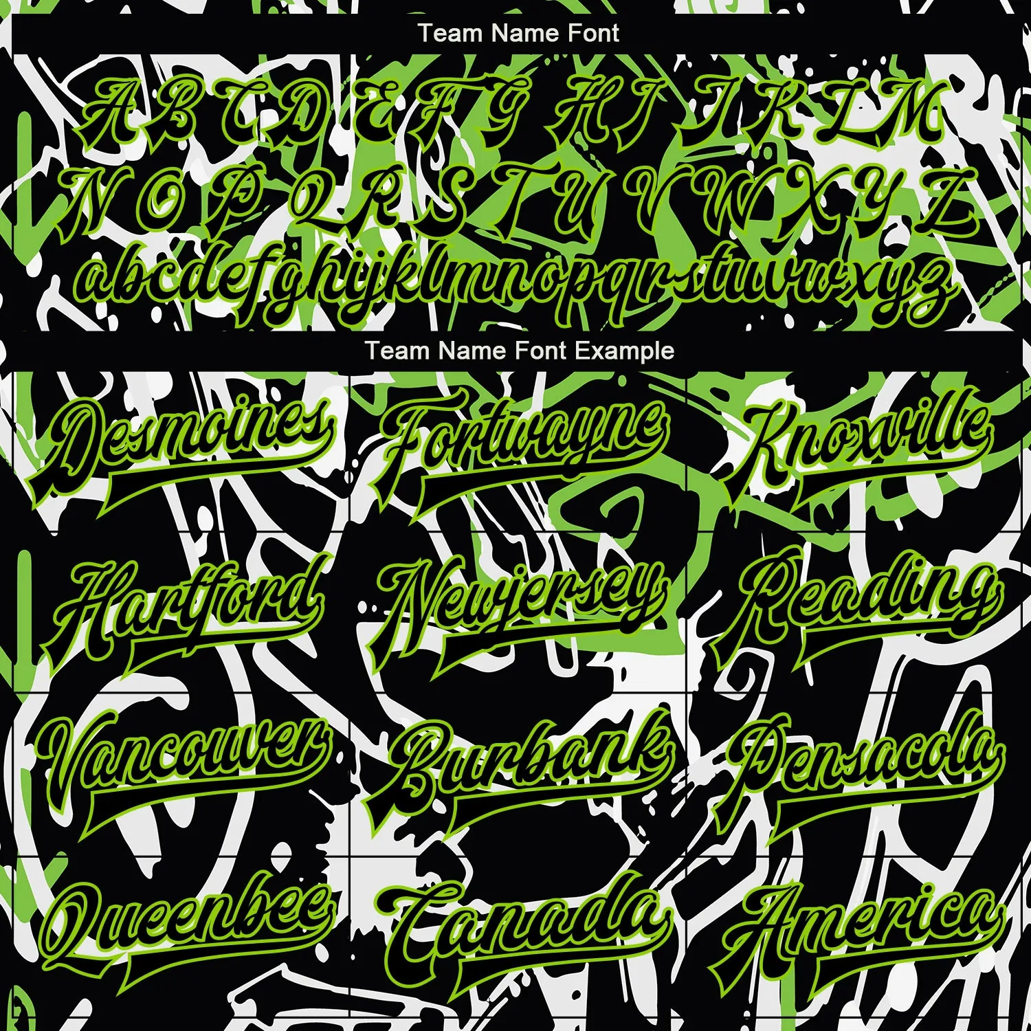 Custom Graffiti Pattern Black-Neon Green Abstract Grunge Art 3D Bomber Full-Snap Varsity Letterman Jacket