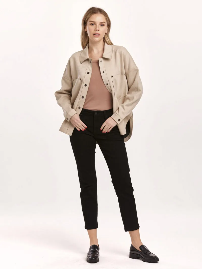 Dear John Gina Suede Shacket - Foam Cream