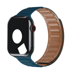 Diver Blue Leather Link for Apple Watch