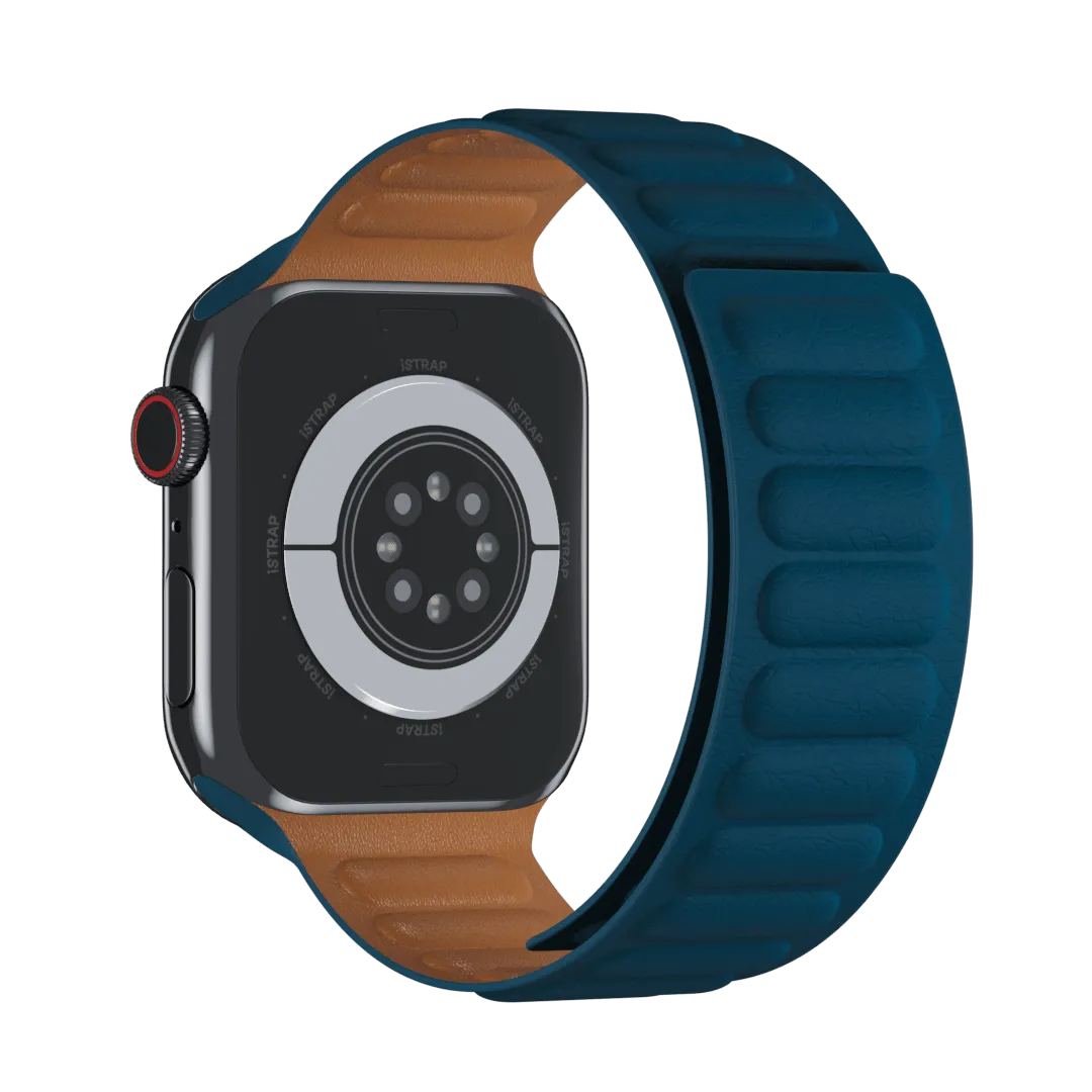 Diver Blue Leather Link for Apple Watch