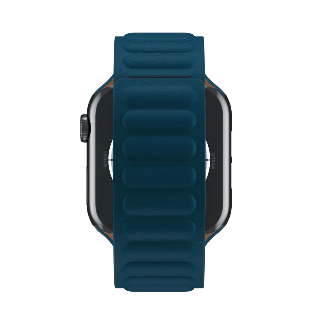 Diver Blue Leather Link for Apple Watch