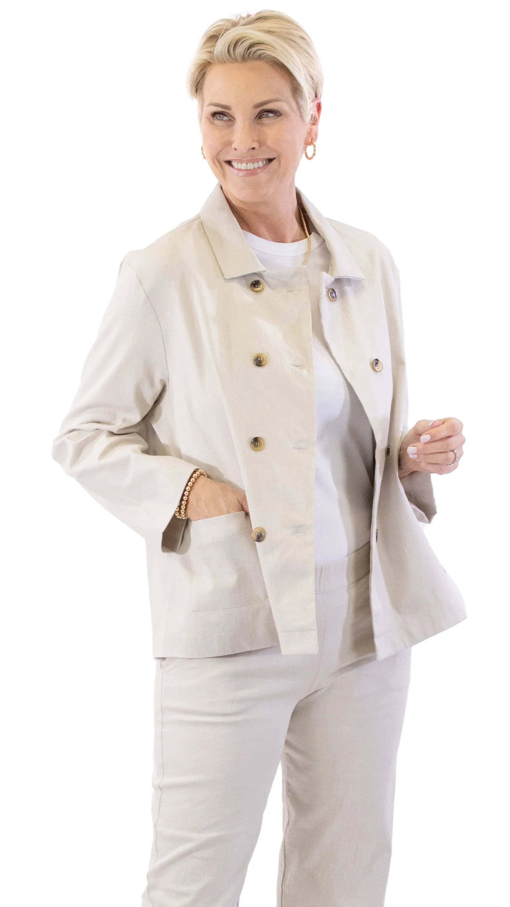 Double Breasted Jacket - Beige