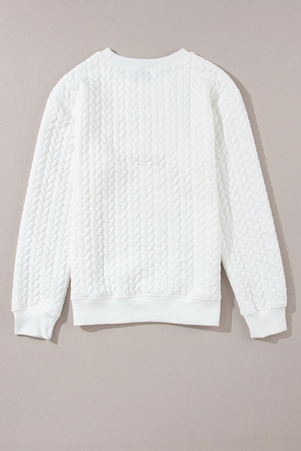 Embroidered Cable Knit Sweatshirt