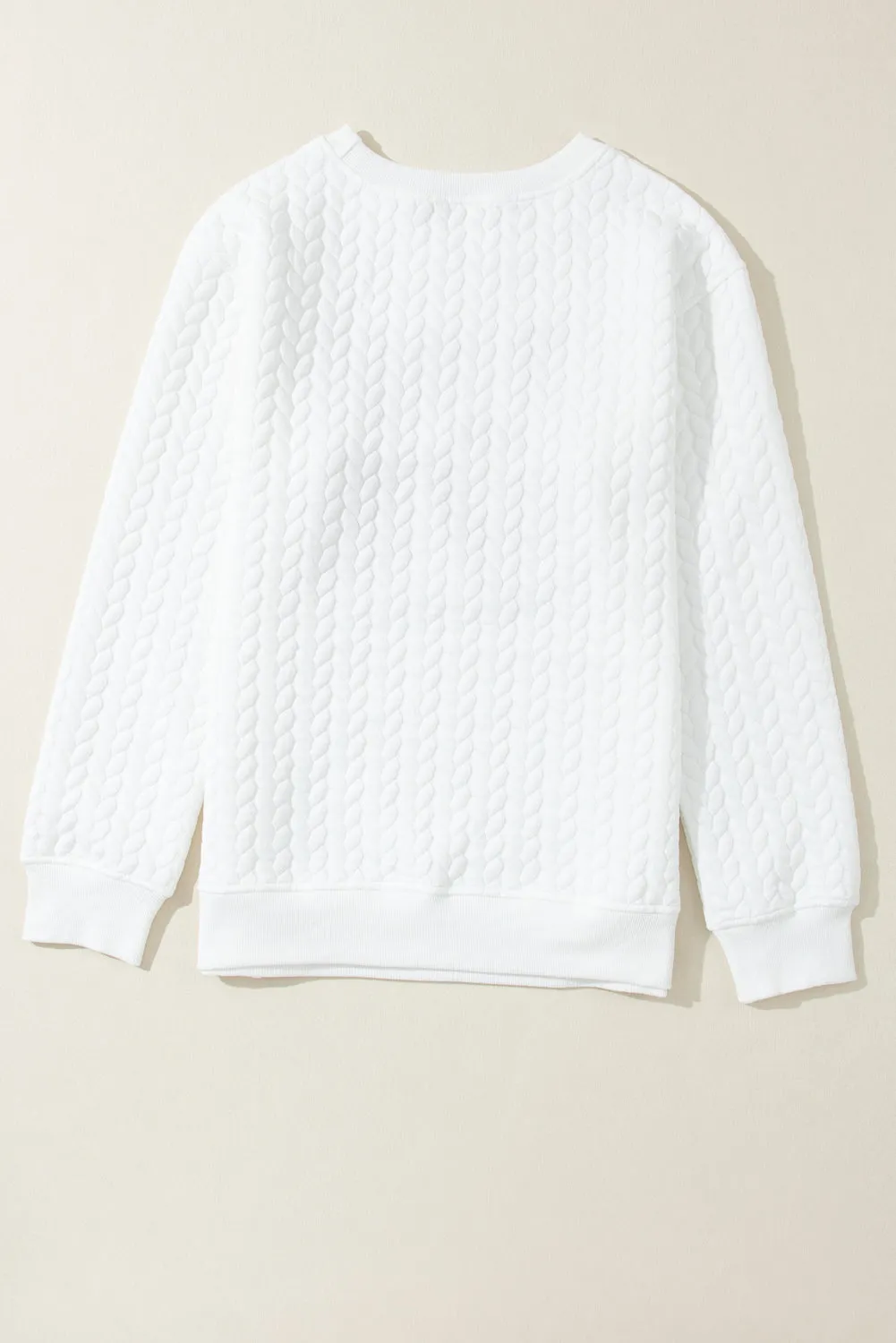 Embroidered Cable Knit Sweatshirt