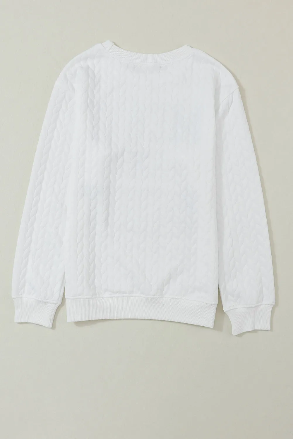 Embroidered Cable Knit Sweatshirt