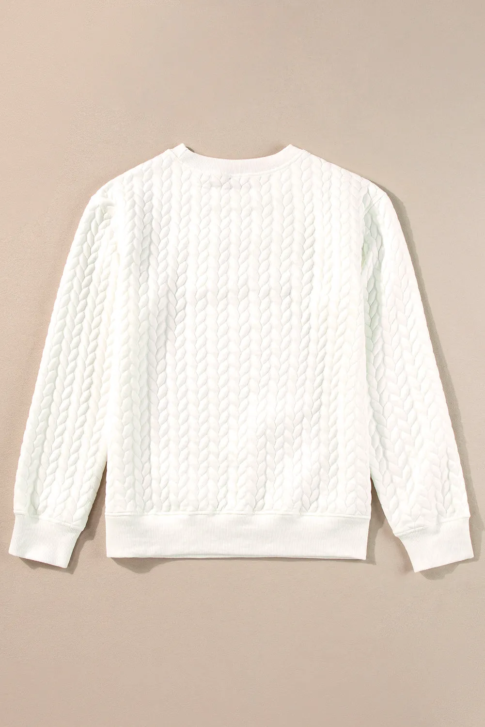 Embroidered Cable Knit Sweatshirt