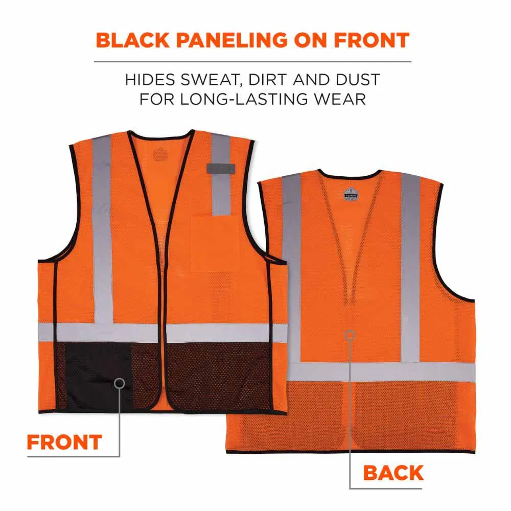 Ergodyne 23027 8210ZBK 2XL/3XL Orange Hi Vis Safety Vest