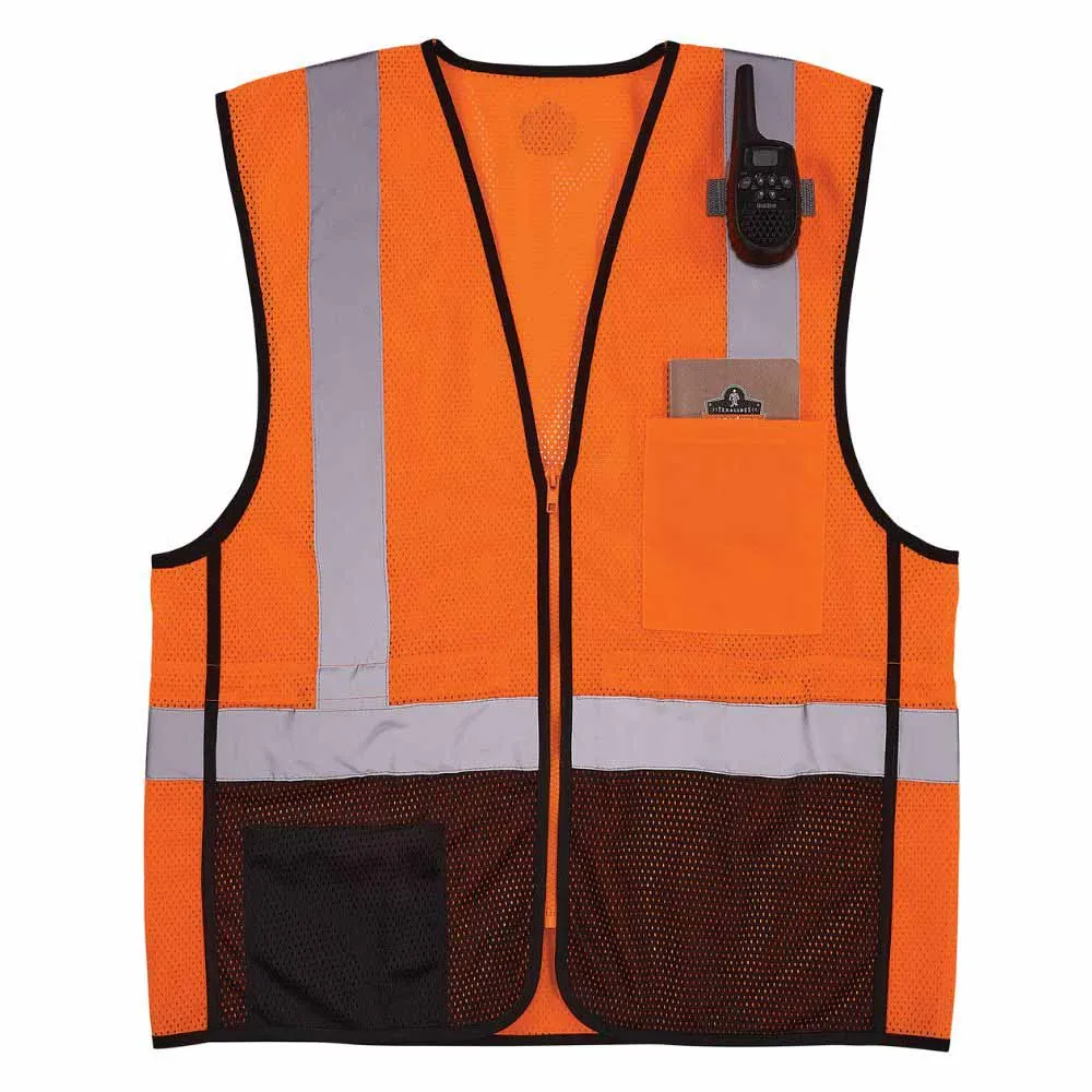 Ergodyne 23027 8210ZBK 2XL/3XL Orange Hi Vis Safety Vest