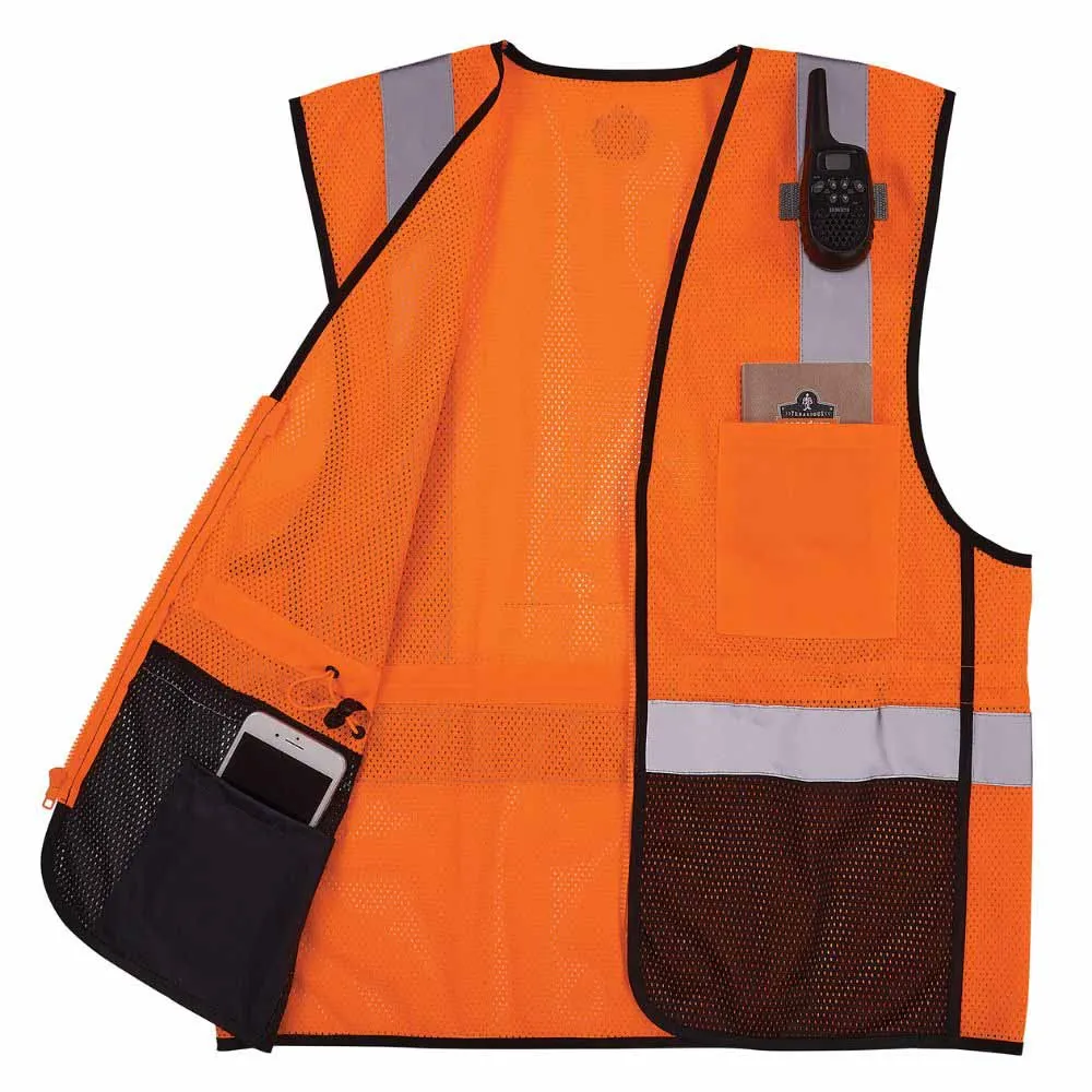 Ergodyne 23027 8210ZBK 2XL/3XL Orange Hi Vis Safety Vest