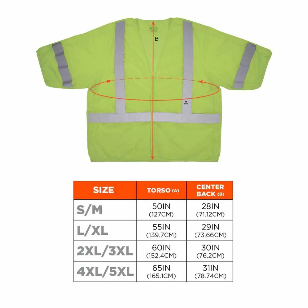 Ergodyne 23053 8315BA S/M Lime Hi Vis Breakaway Safety Vest HL