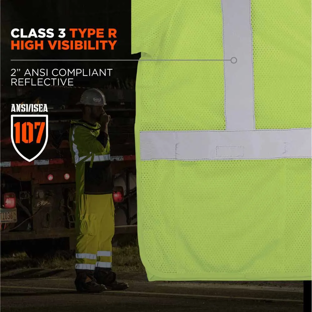 Ergodyne 23053 8315BA S/M Lime Hi Vis Breakaway Safety Vest HL