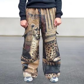 Fashion brand printed casual tapestry trousers