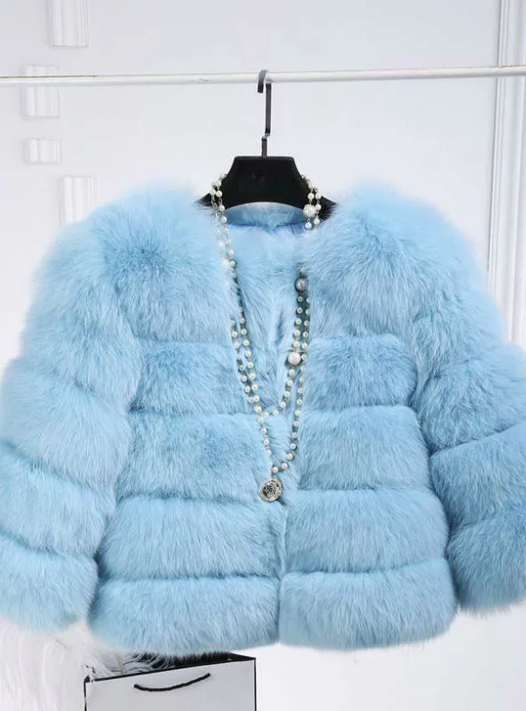 Faux Fur Coat Elegant Thick Warm Outerwear Fake Fur Jacket