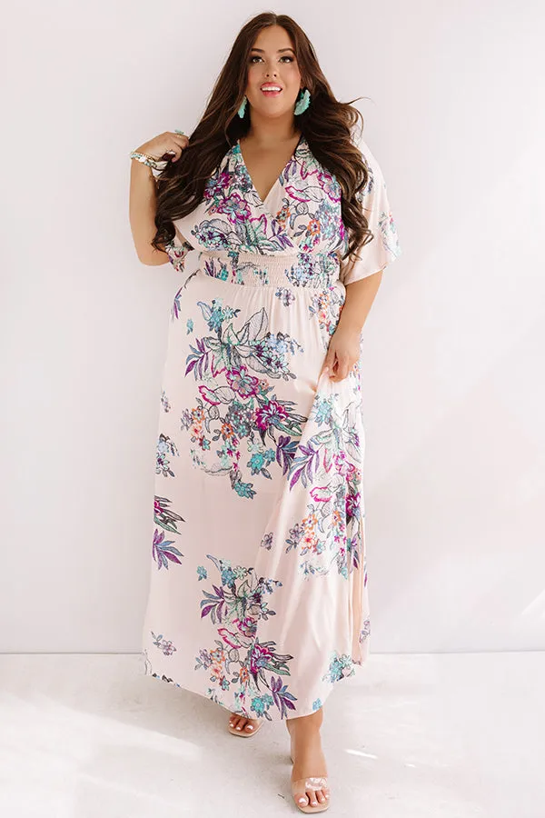 Feeling Decadent Floral Maxi Dress in Peach Curves