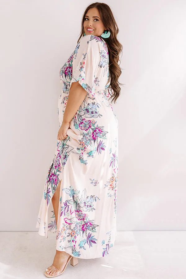 Feeling Decadent Floral Maxi Dress in Peach Curves