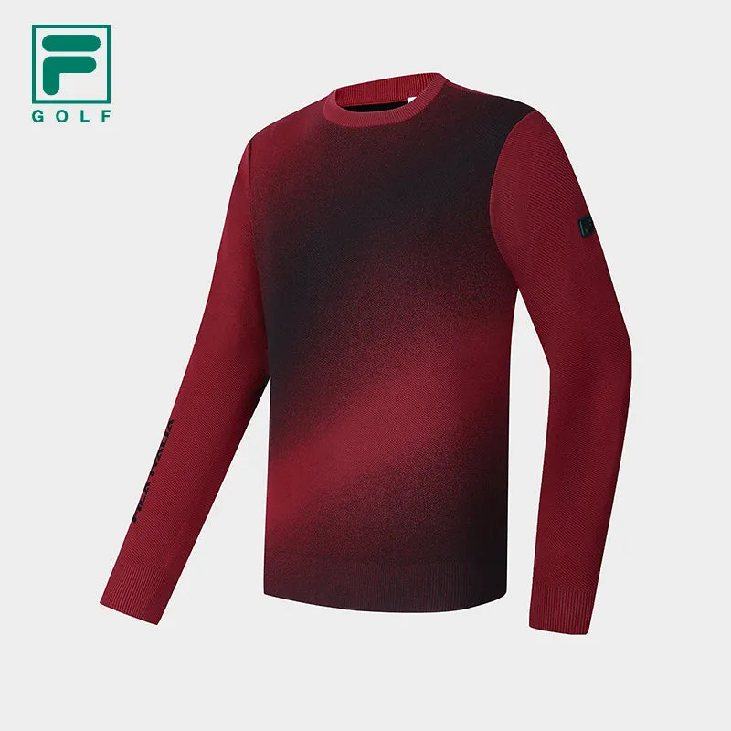 FILA CORE ATHLETICS GOLF X VERSAILLES COLLECTION Men Knit Sweater (Ash / Wine red)