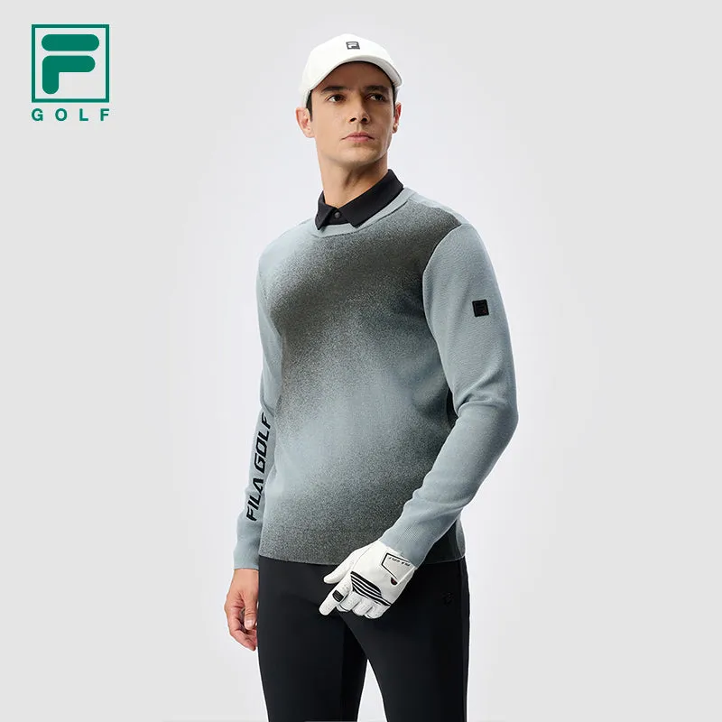 FILA CORE ATHLETICS GOLF X VERSAILLES COLLECTION Men Knit Sweater (Ash / Wine red)