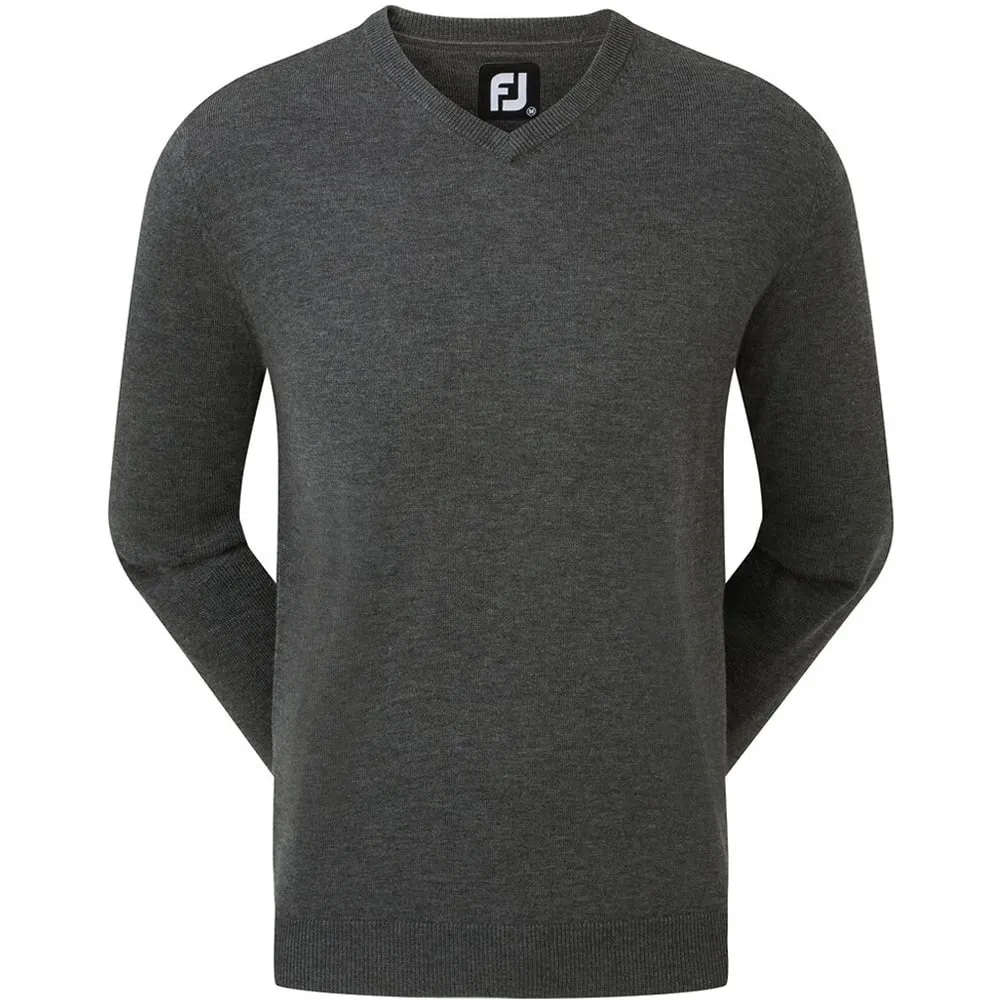 FootJoy Wool Blend V-Neck Pullover - Heather Charcoal