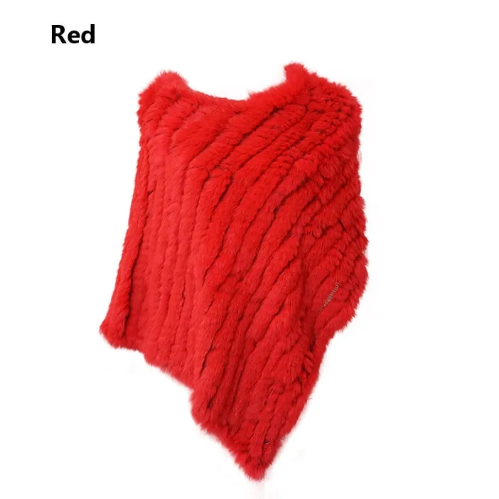 Fur Knitted Fur Poncho Vest Fashion Wrap Coat Shawl Lady Scarf Natural Fur Wedding Party Wholesale Cape