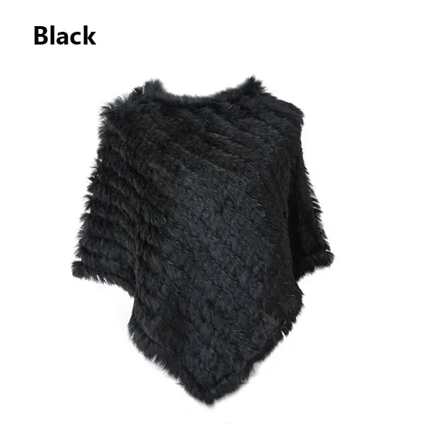 Fur Knitted Fur Poncho Vest Fashion Wrap Coat Shawl Lady Scarf Natural Fur Wedding Party Wholesale Cape