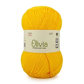 Ganga Olivia Hand Knitting and Crochet Yarn (Yellow) (100gms)