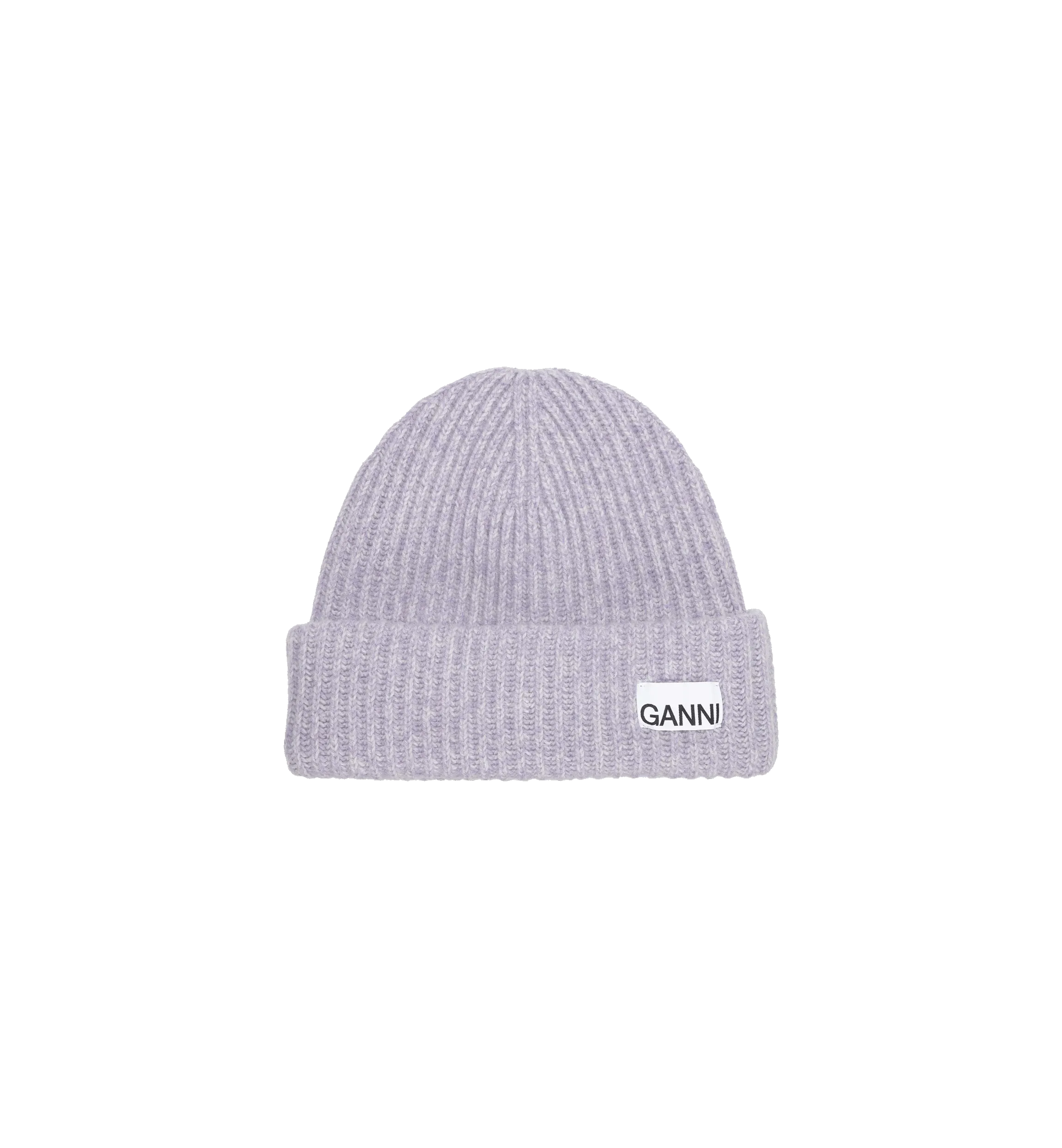 GANNI Purple Structured Rib Beanie