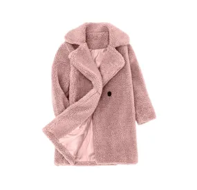 Girls Sherpa Coat - Dusty Pink