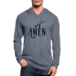 Graphic Hoodie, Amen Long Sleeve Tri-Blend Hooded Shirt