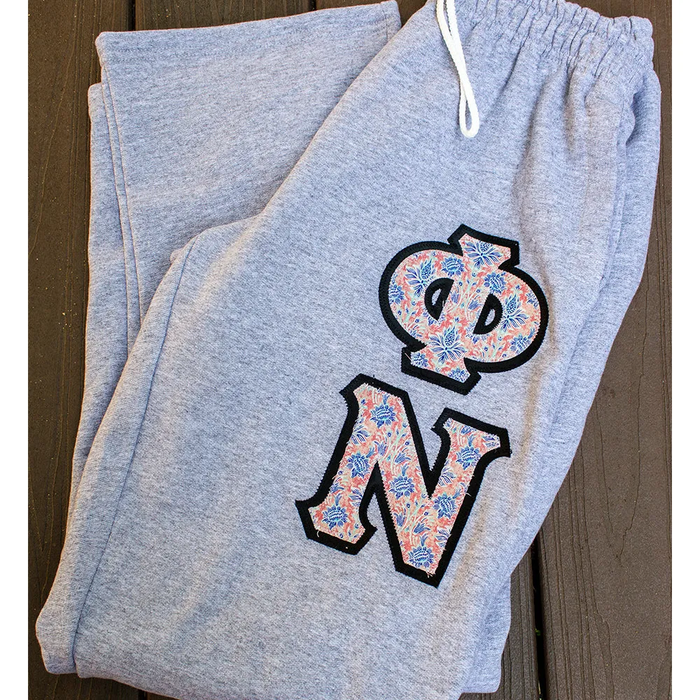 Greek Letter 9oz Crewneck Sweatshirt and Sweatpants, Package Deal - TWILL