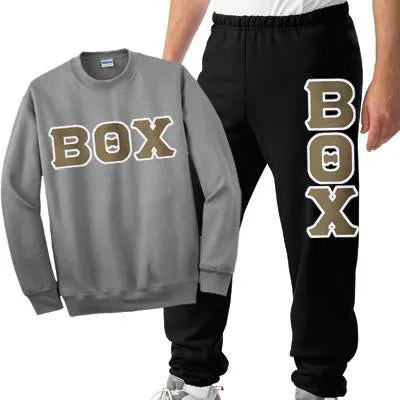 Greek Letter 9oz Crewneck Sweatshirt and Sweatpants, Package Deal - TWILL