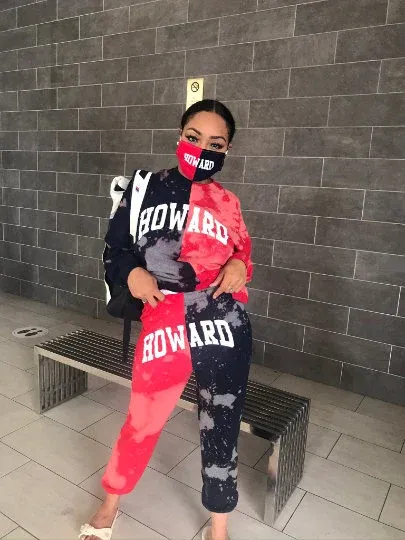 Handmade Howard Half and Half Navy Red Drawstring Cuffed Bleached Classic Style Sweat Pants