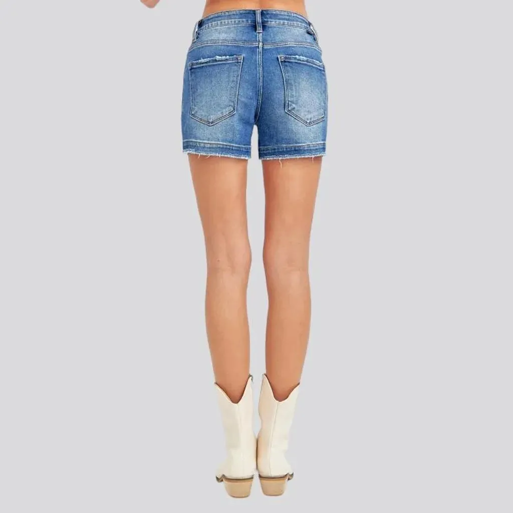 High-waist 90s denim shorts for women