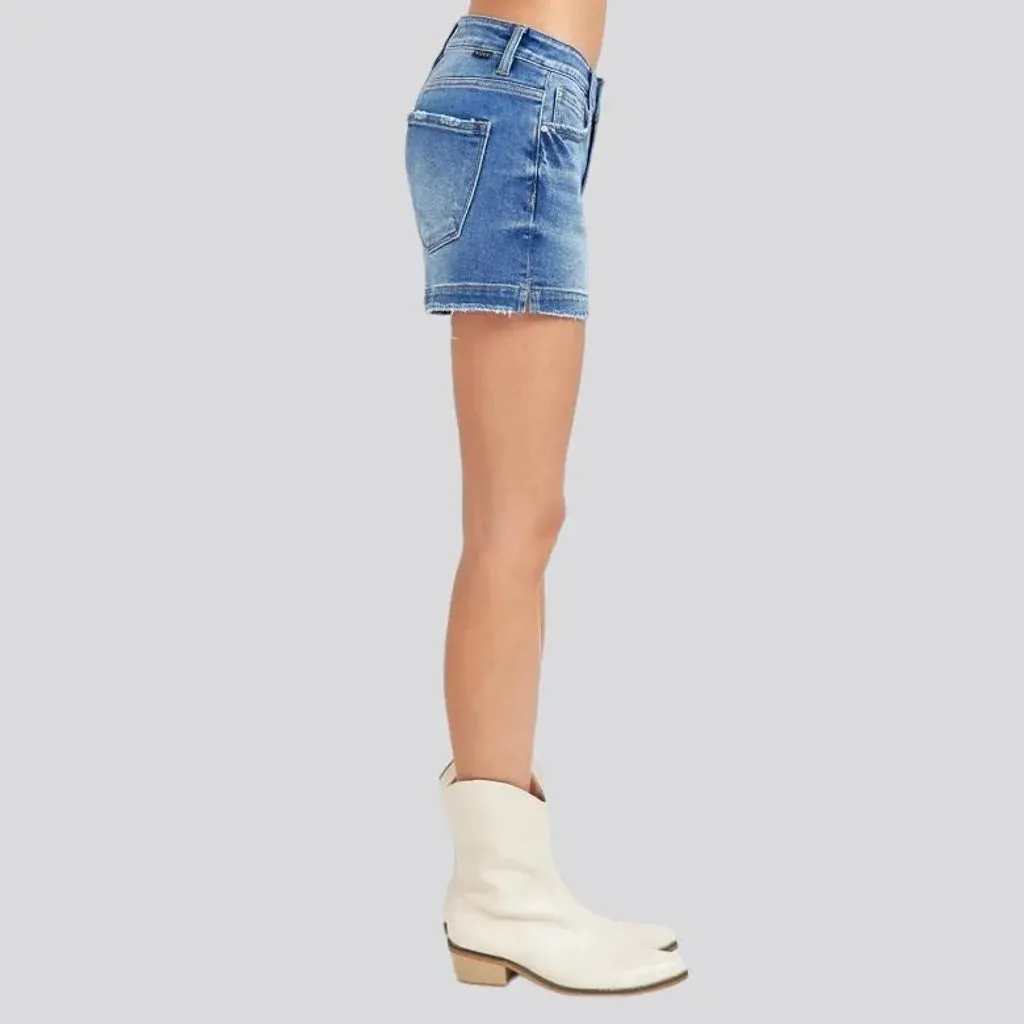 High-waist 90s denim shorts for women