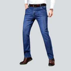 High-waist men's stretchy jeans