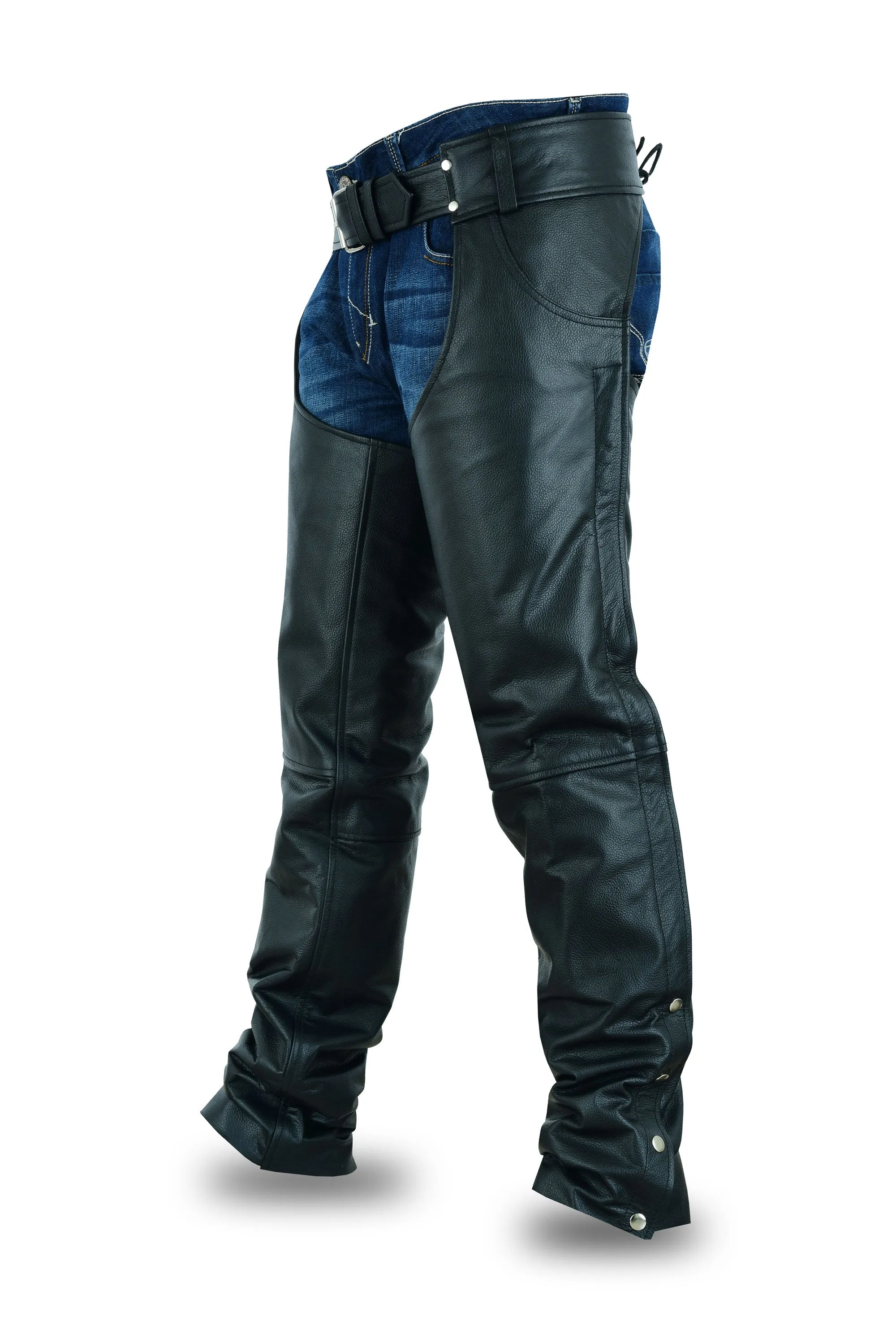 HL12836 Classic Leather Chap Design with Jean Pocket