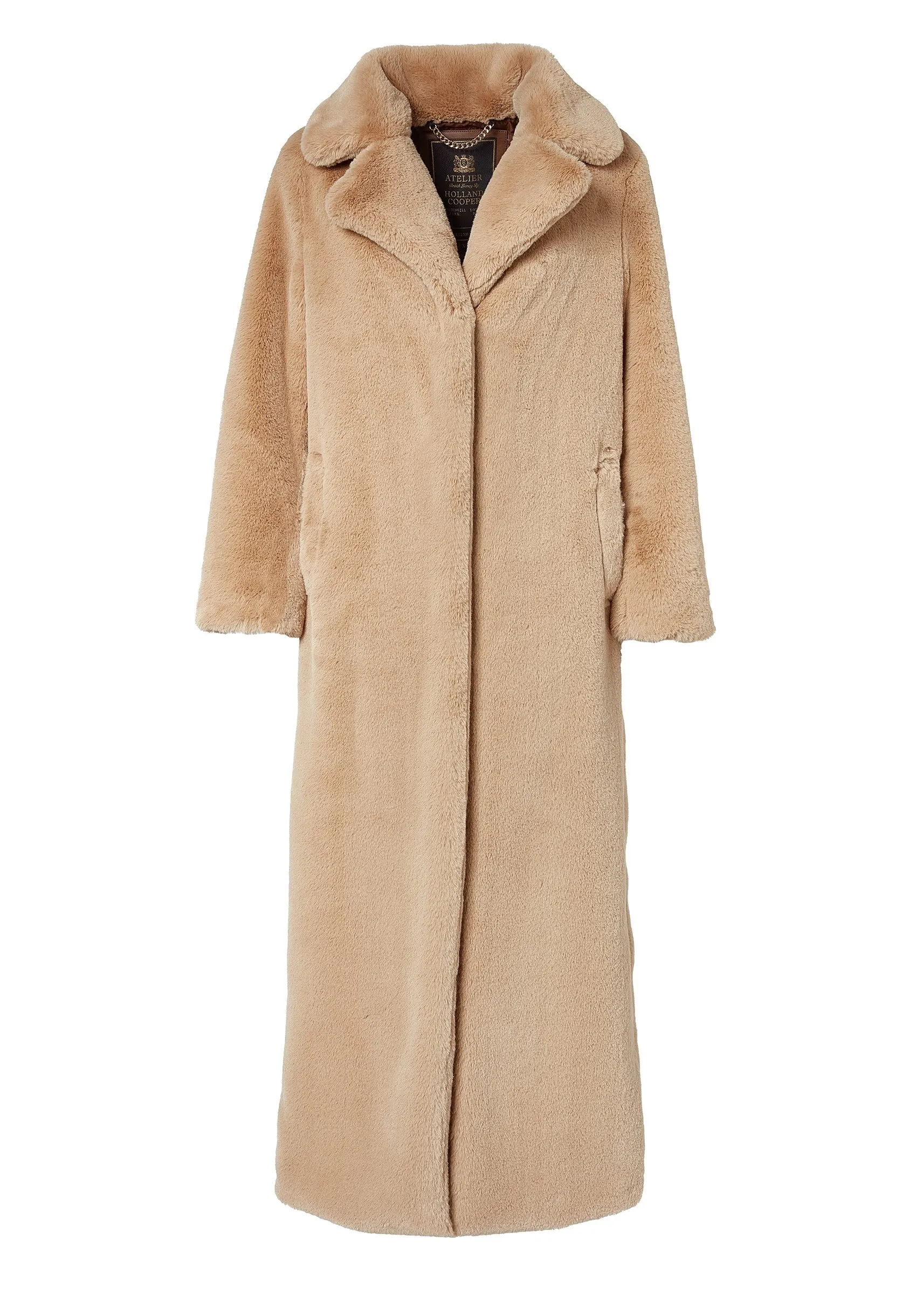 Holland Cooper Asygarth Faux Fur Coat in Natural